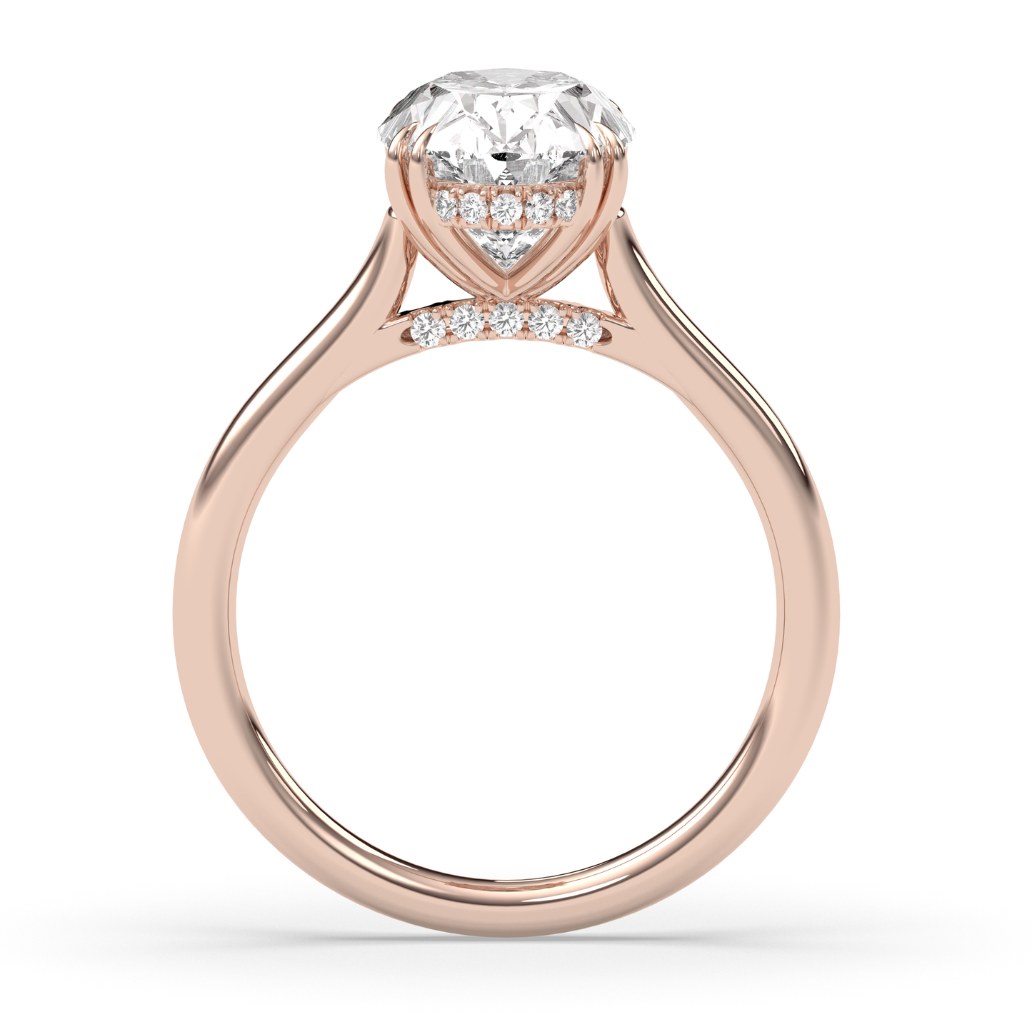 Marquise Shaped Three Stone Lab Grown Diamond Engagement Ring