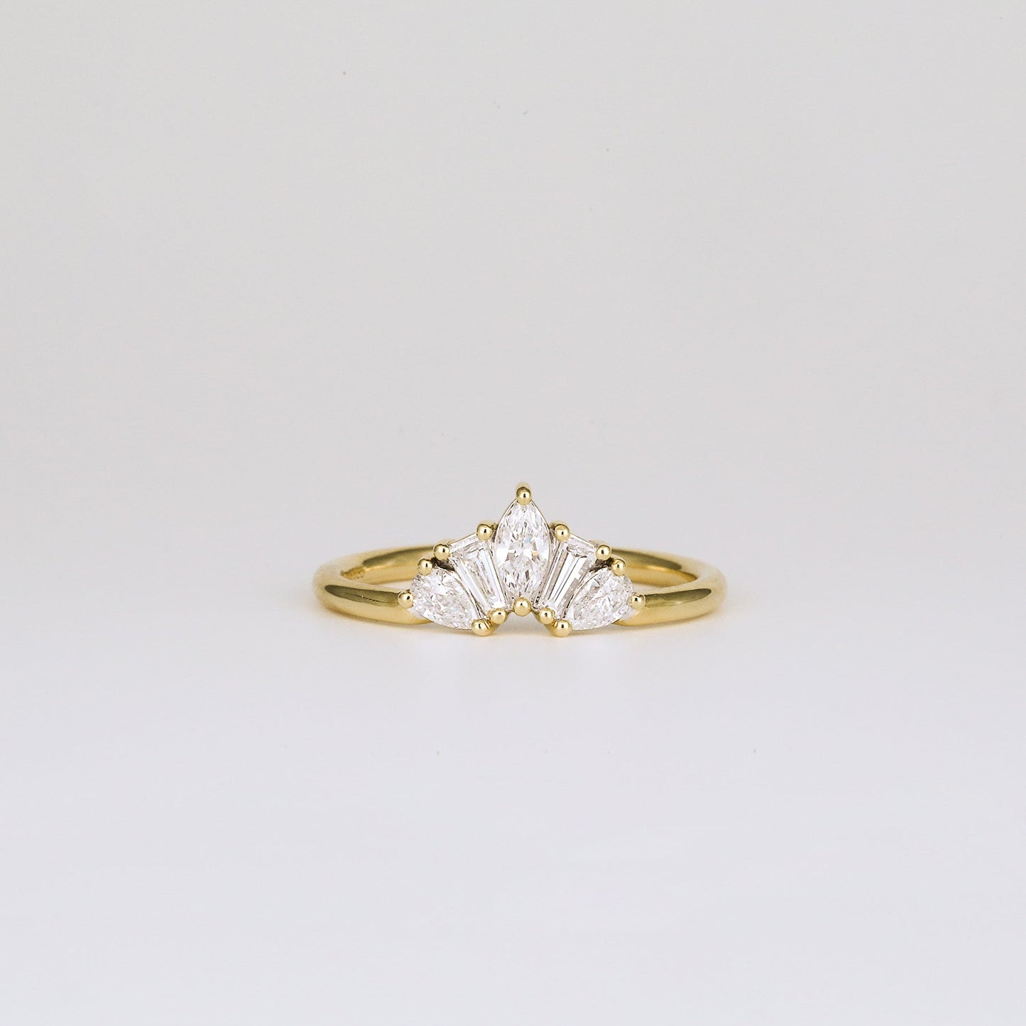 0.45 TCW Pear, Tapered Baguette & Marquise Shaped Multi Stone Moissanite Wedding Band