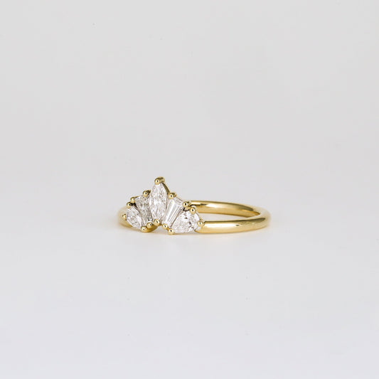 0.45 TCW Pear, Tapered Baguette & Marquise Shaped Multi Stone Moissanite Wedding Band