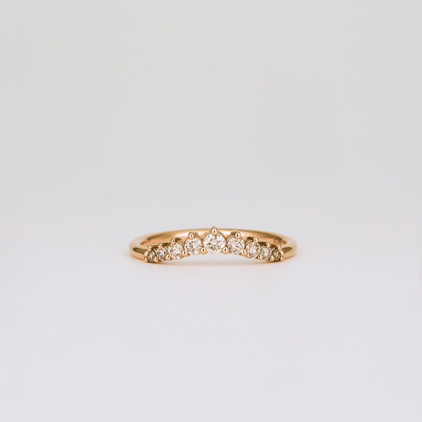 0.30 TCW Round Shaped Curved Moissanite Wedding Band