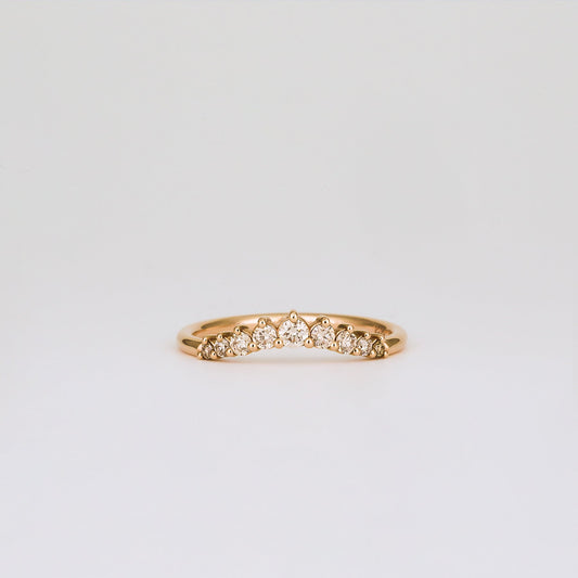 0.30 TCW Round Shaped Curved Moissanite Wedding Band