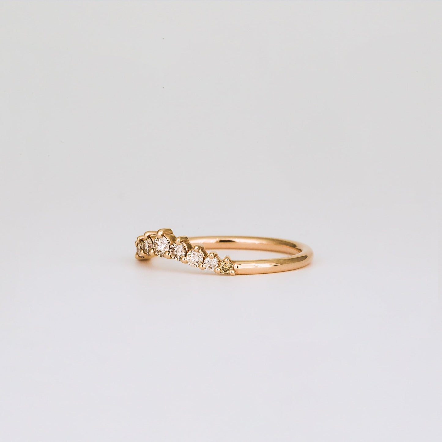 0.30 TCW Round Shaped Curved Moissanite Wedding Band