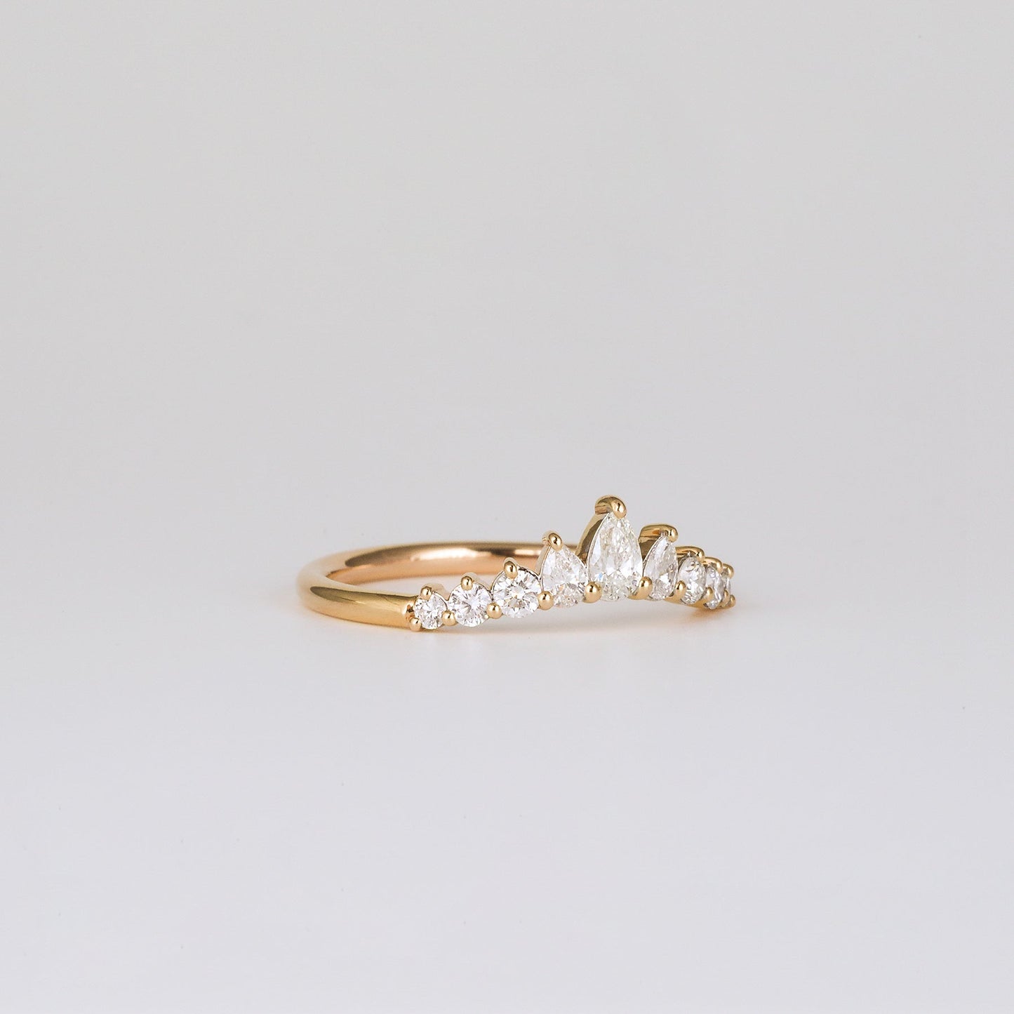 0.38 TCW Pear & Round Shaped Multi Stone Moissanite Wedding Band