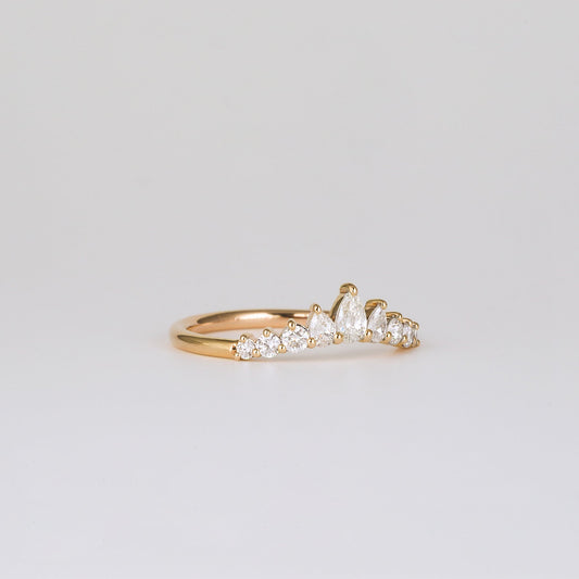 0.38 TCW Pear & Round Shaped Multi Stone Moissanite Wedding Band