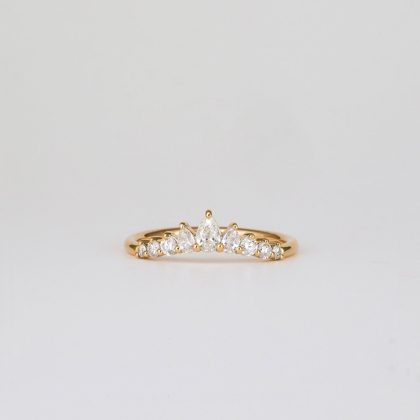0.38 TCW Pear & Round Shaped Multi Stone Moissanite Wedding Band
