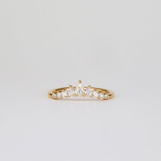0.38 TCW Pear & Round Shaped Multi Stone Moissanite Wedding Band