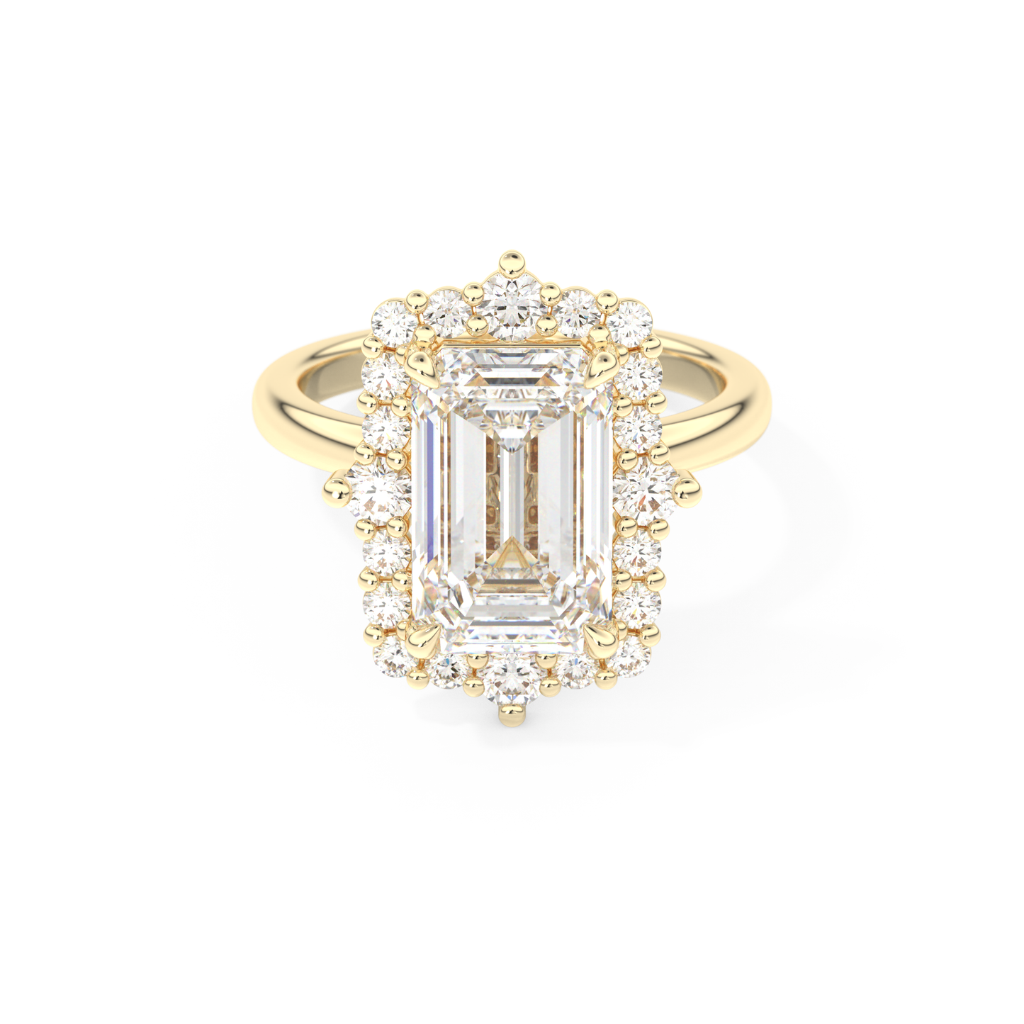 3.35 CT Emerald Halo Engagement Ring
