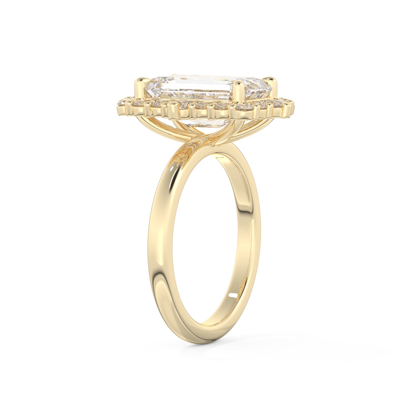 3.35 CT Emerald Halo Engagement Ring