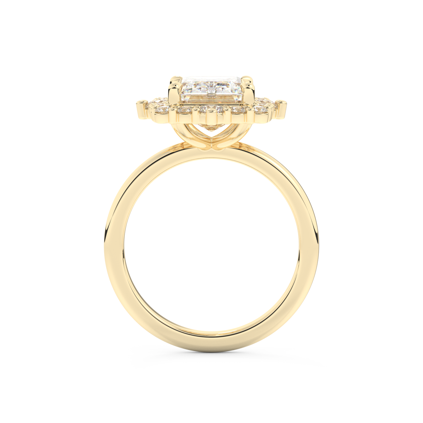 3.35 CT Emerald Halo Engagement Ring