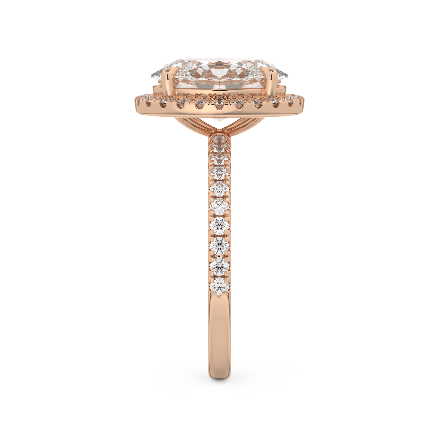 3.80 CT Oval Halo & Pave Engagement Ring