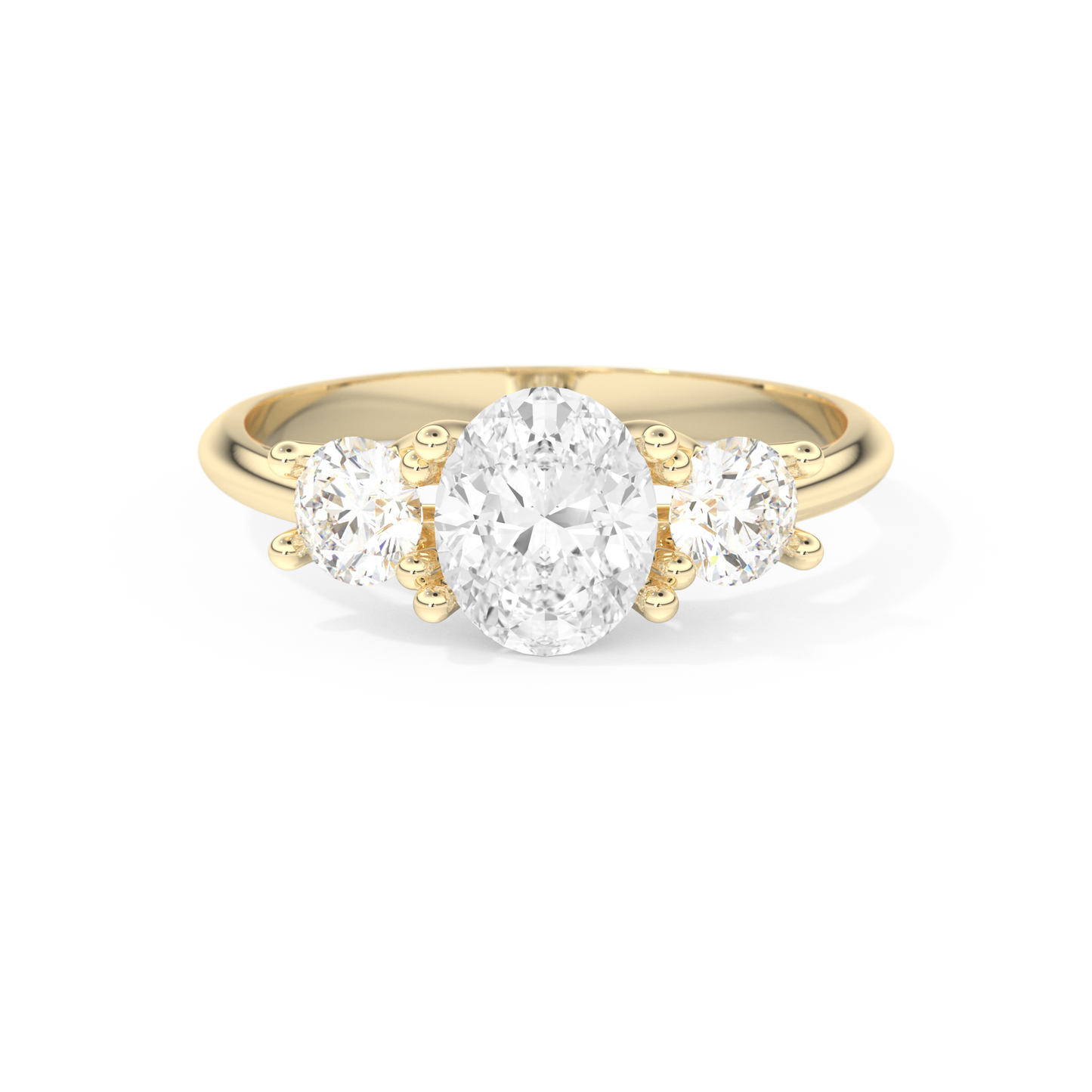 1.91 CT Oval Three Stone Engagement Ring