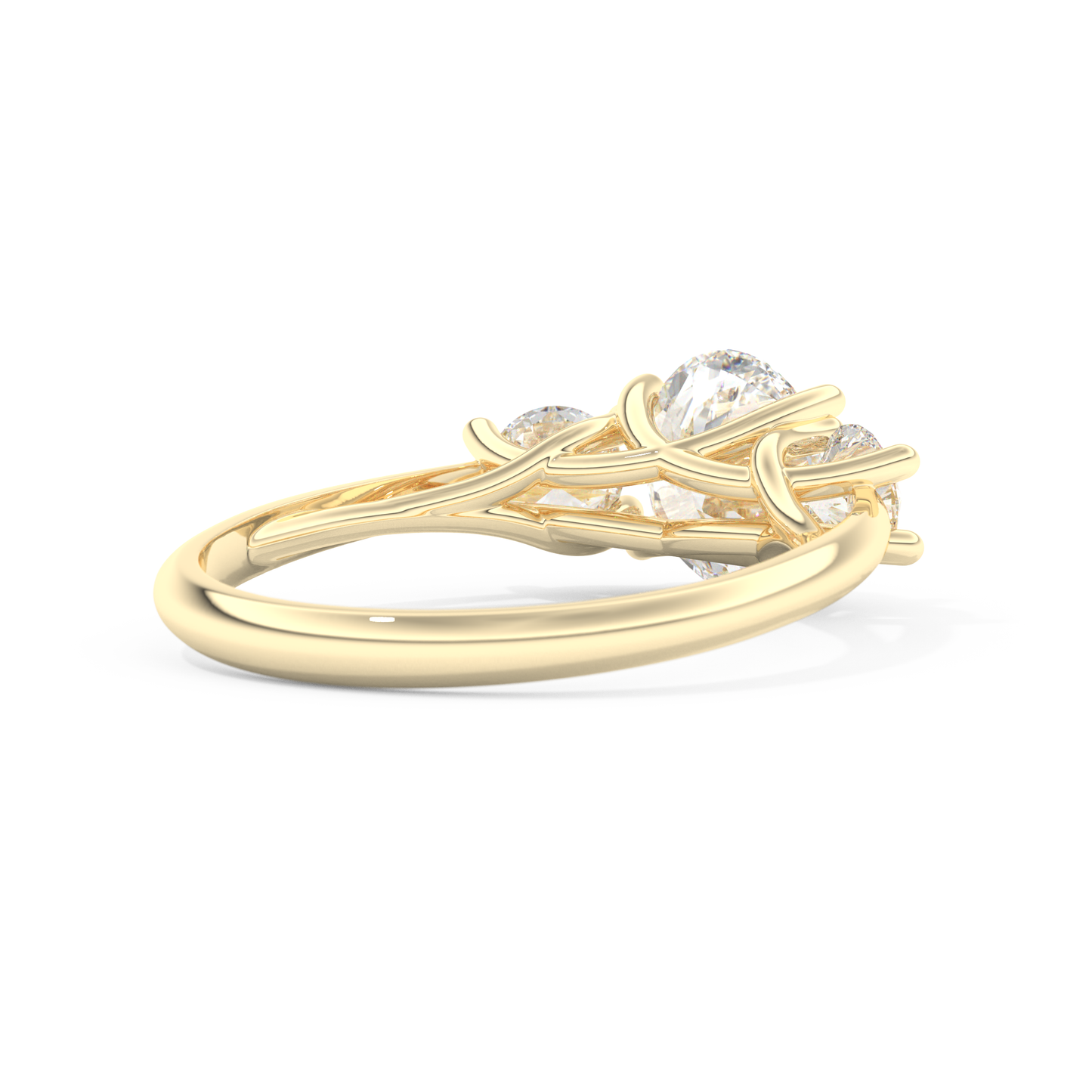 1.91 CT Oval Three Stone Engagement Ring