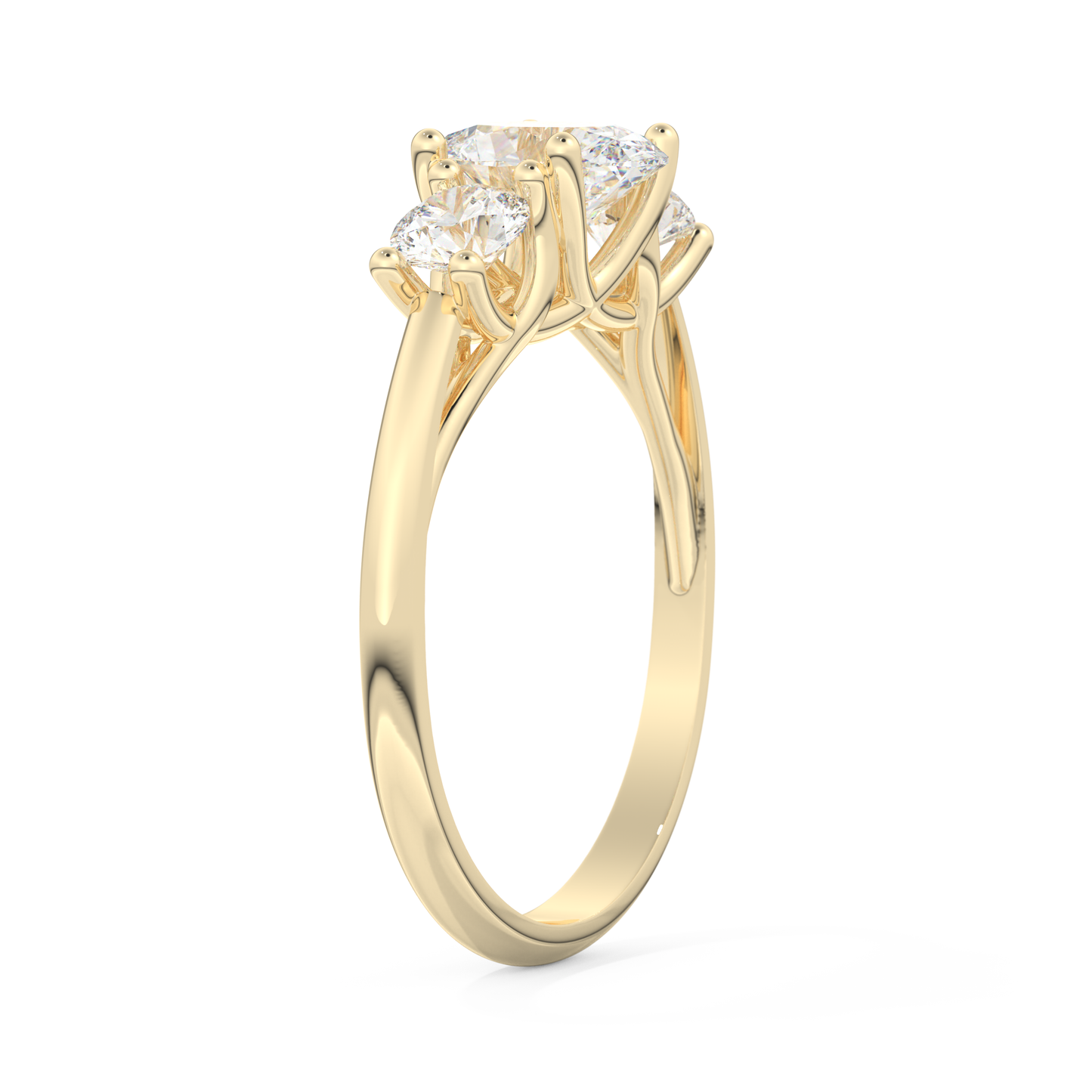 1.91 CT Oval Three Stone Engagement Ring