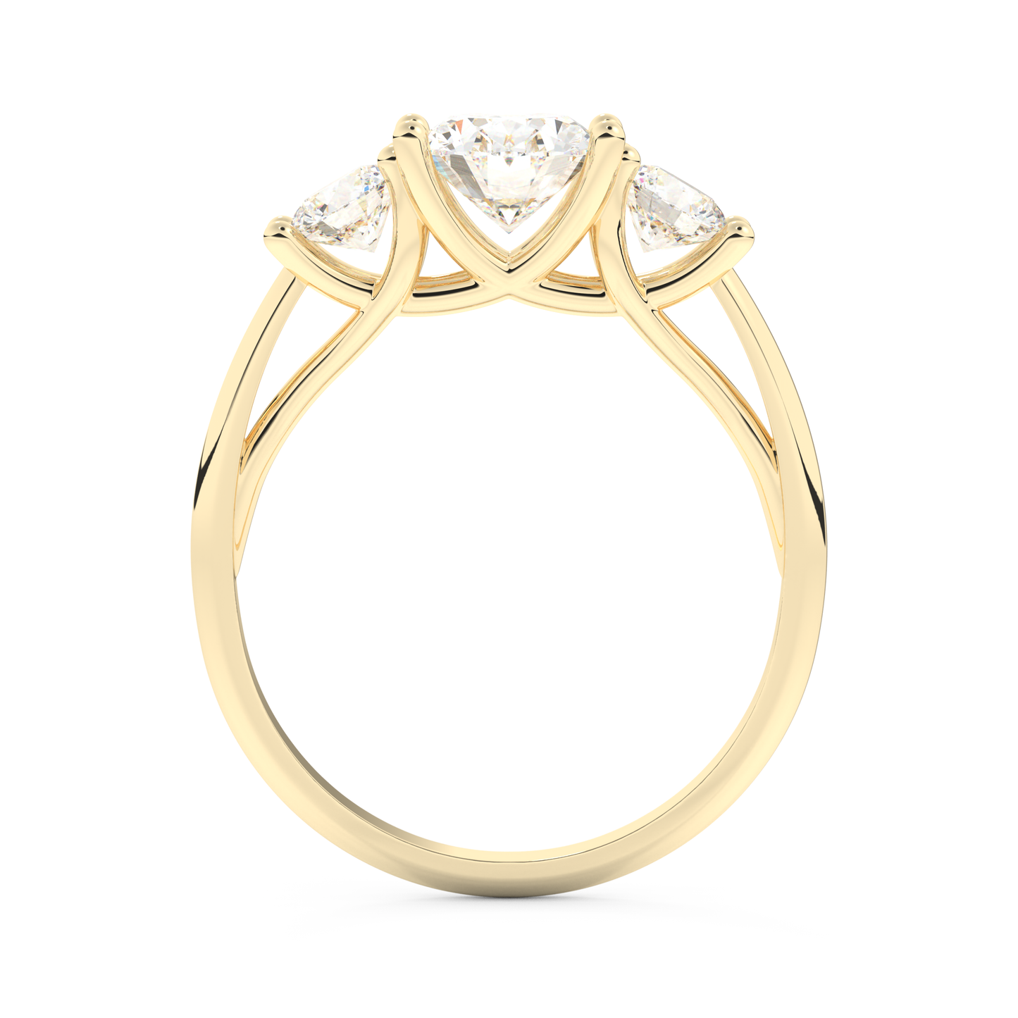 1.91 CT Oval Three Stone Engagement Ring