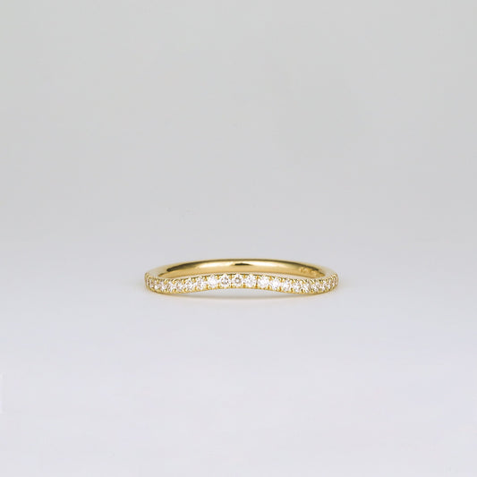 0.21 TCW Round Shaped Curved Moissanite Wedding Band