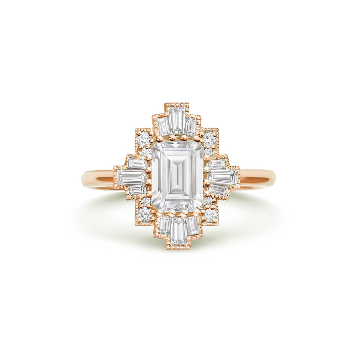 Marquise Shaped Three Stone Lab Grown Diamond Engagement Ring