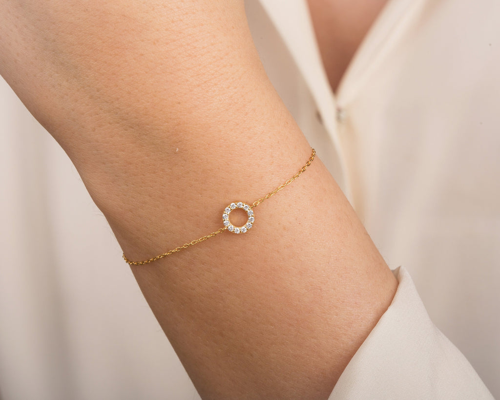 0.12 TCW Round Ring Charm Moissanite Bracelet