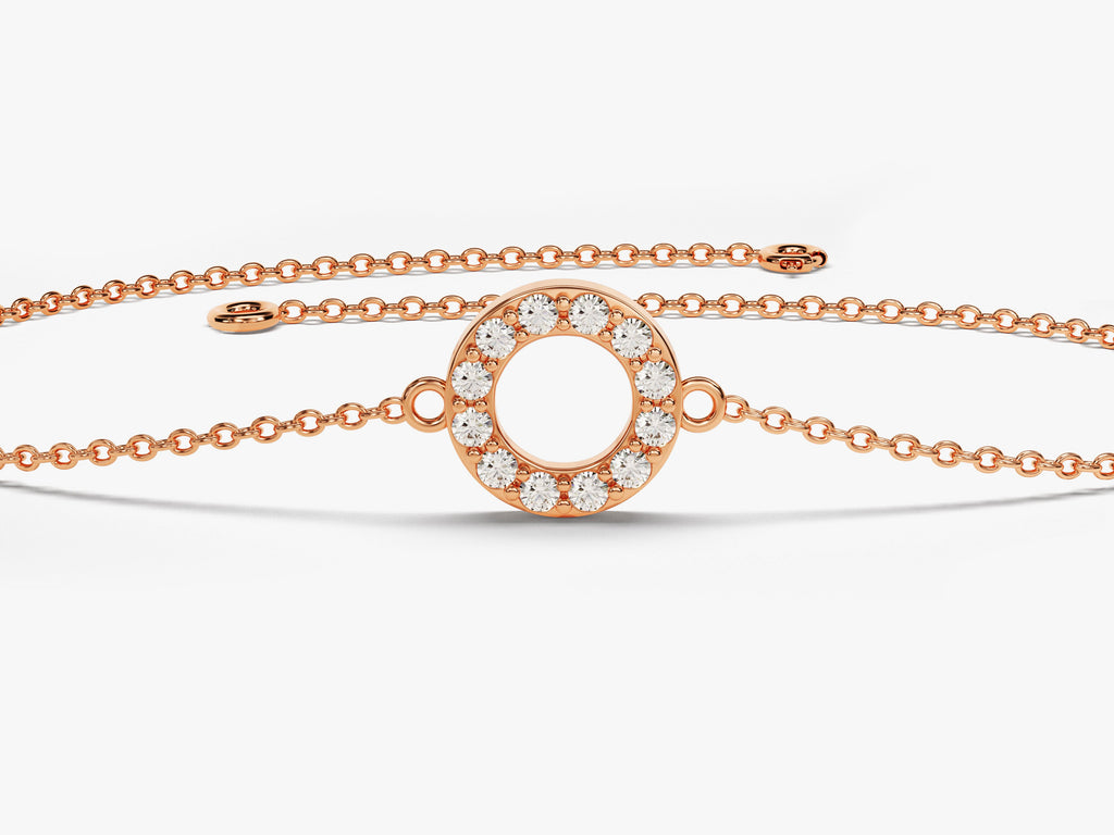 0.12 TCW Round Ring Charm Moissanite Bracelet