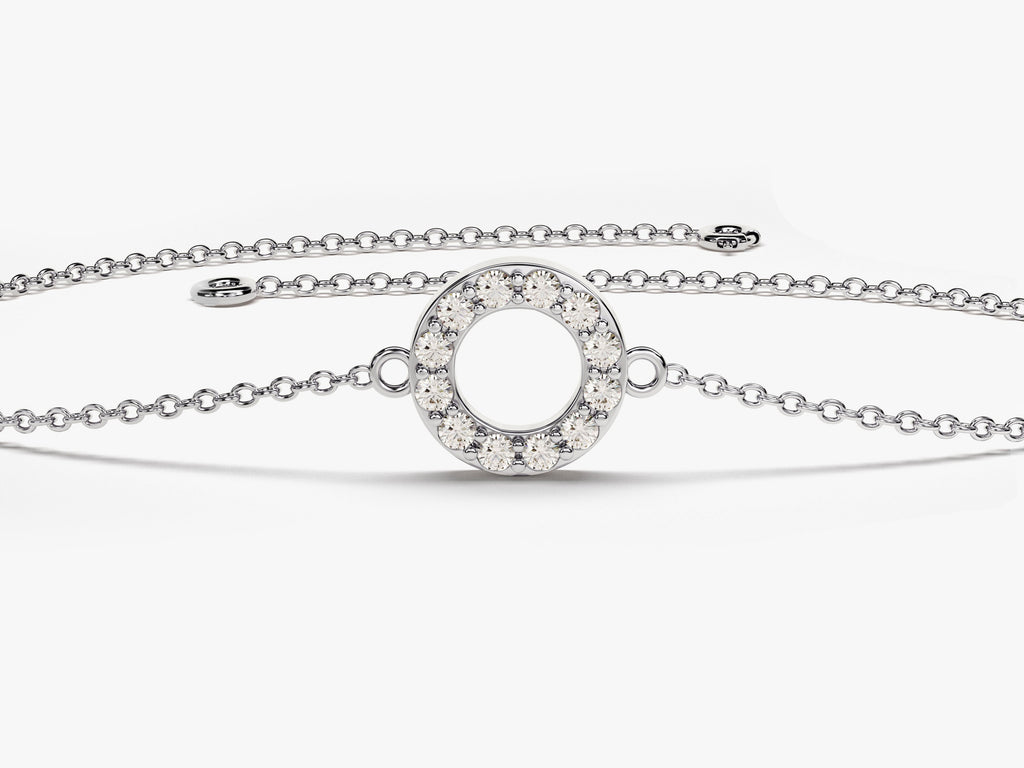 0.12 TCW Round Ring Charm Moissanite Bracelet