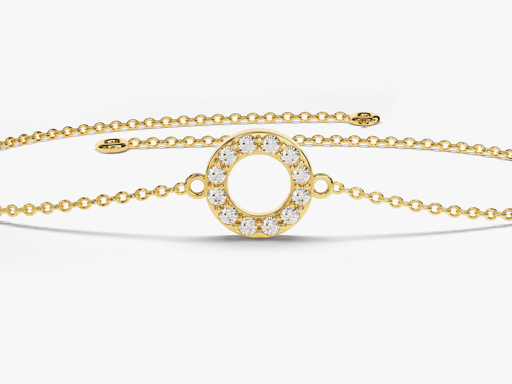 0.12 TCW Round Ring Charm Moissanite Bracelet