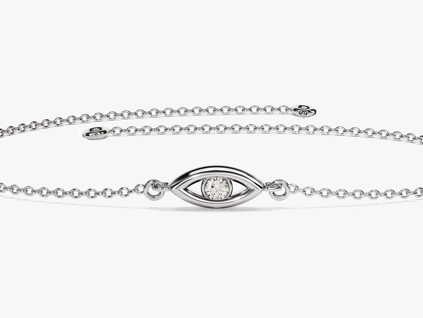 0.03 TCW Round Stone Evil Eye Moissanite Bracelet