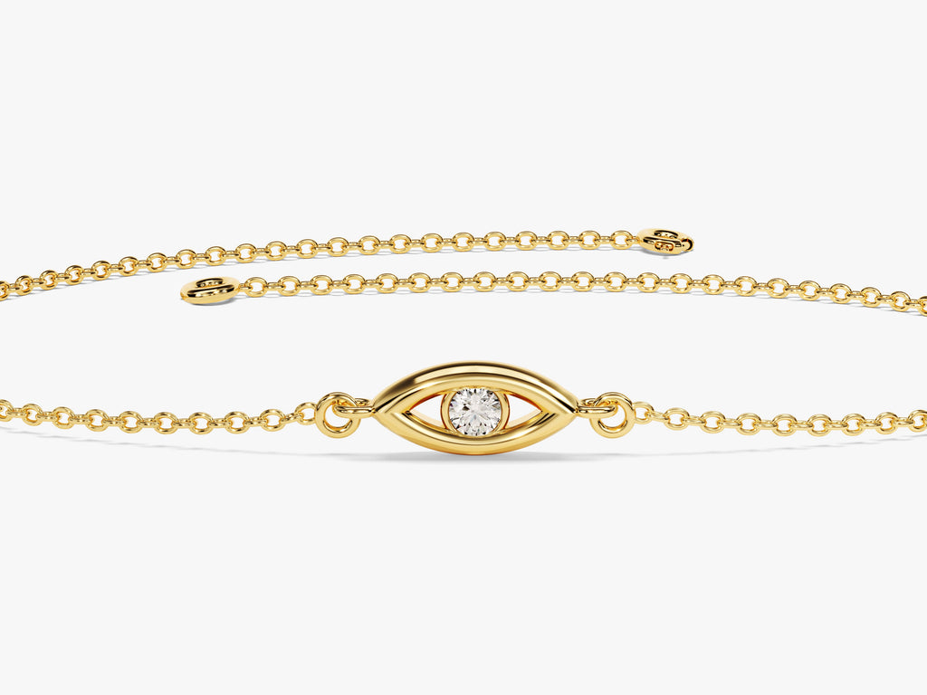 0.03 TCW Round Stone Evil Eye Moissanite Bracelet