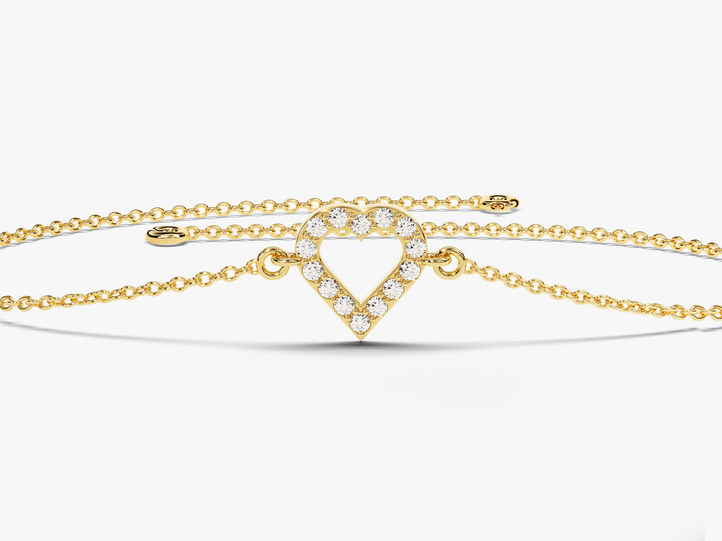 0.1 TCW Round Stones Heart Shaped Moissanite Bracelet