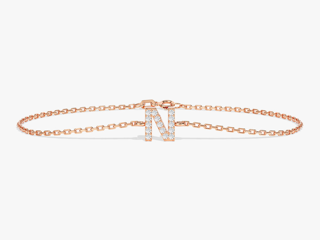 0.08 TCW Initial's Moissanite Bracelet
