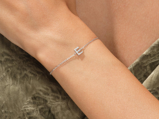 0.08 TCW Initial's Moissanite Bracelet