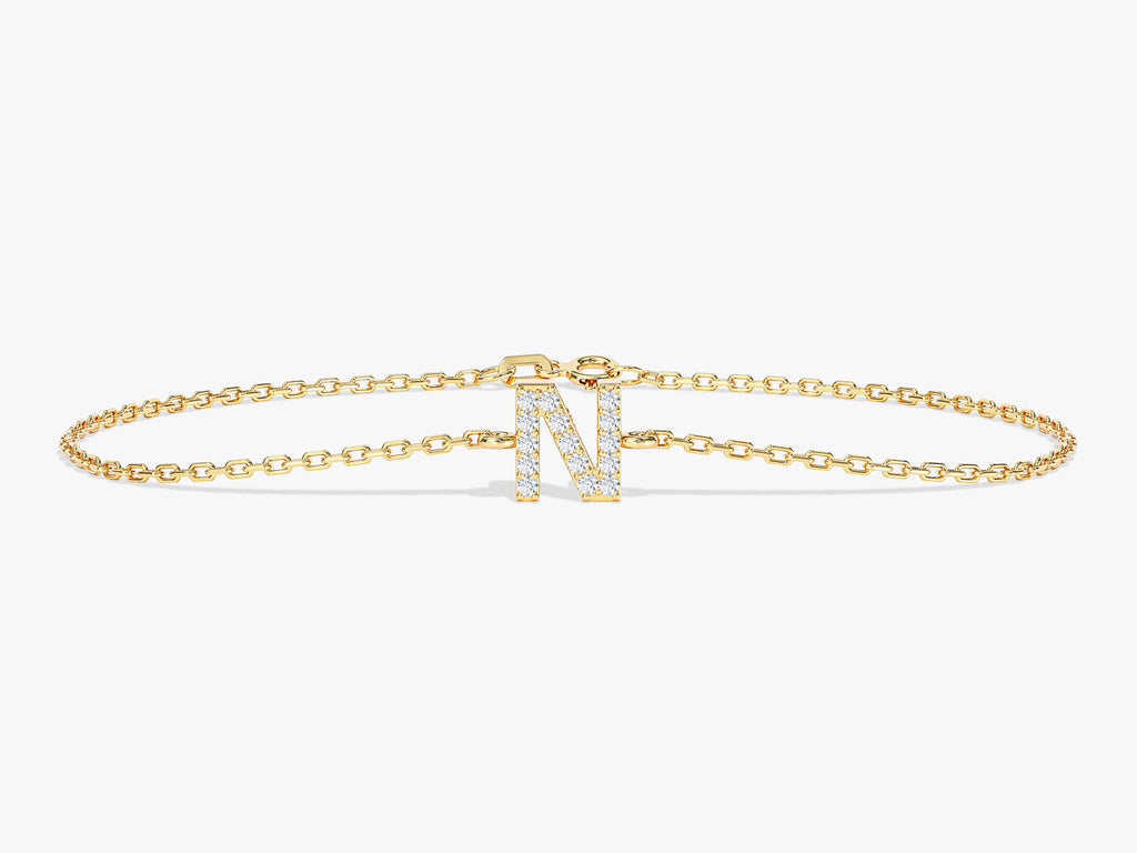 0.08 TCW Initial's Moissanite Bracelet