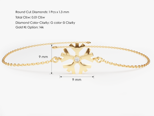 0.01 TCW Flower Charm Moissanite Bracelet