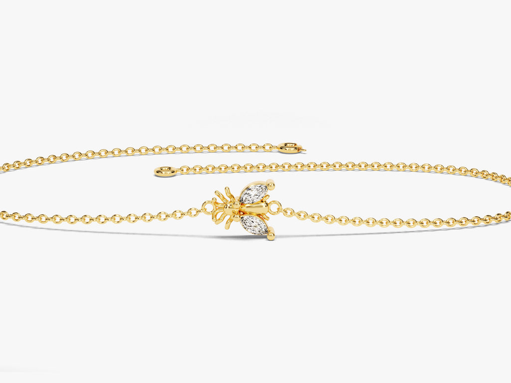 0.05 TCW Bee Shaped Moissanite Bracelet