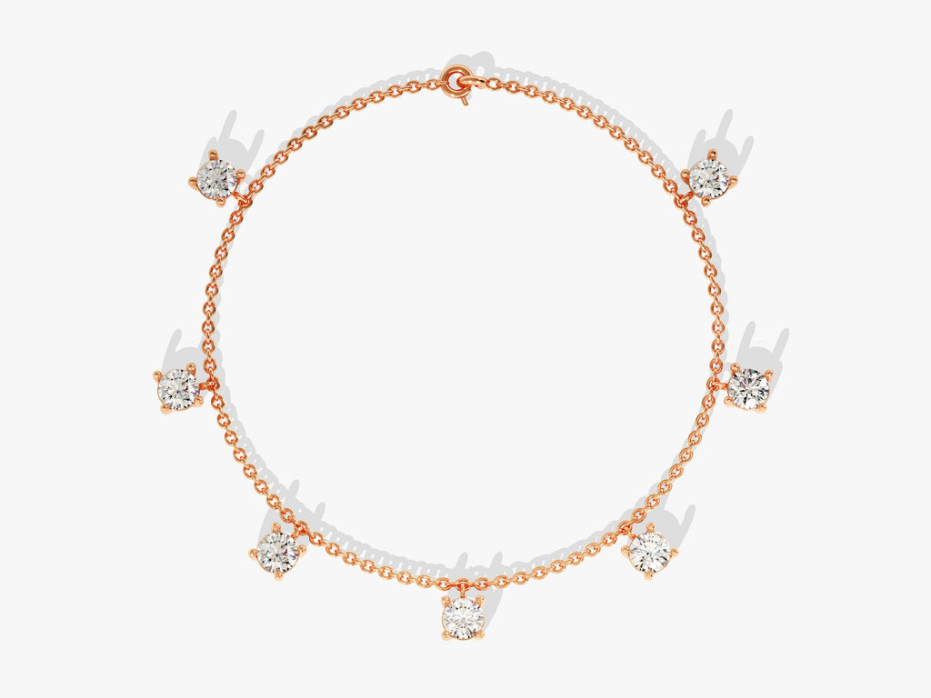 0.7 TCW Round Drop Moissanite Bracelet