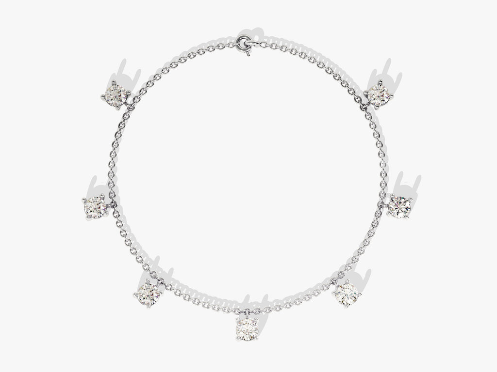 0.7 TCW Round Drop Moissanite Bracelet