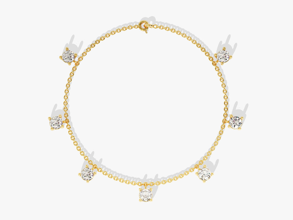 0.7 TCW Round Drop Moissanite Bracelet