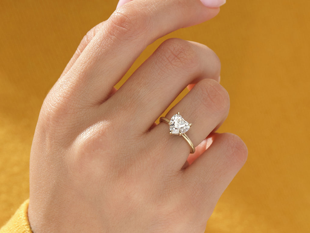 1.5 CT Heart Cut Solitaire Moissanite Engagement Ring