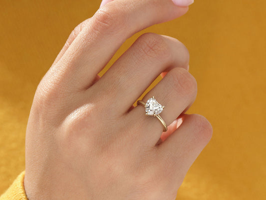 1.5 CT Heart Cut Solitaire Moissanite Engagement Ring