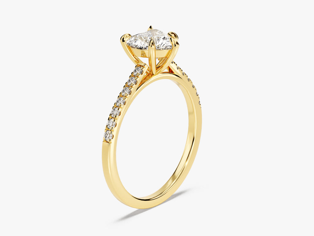 1 CT Heart Cut Pave Moissanite Engagement Ring