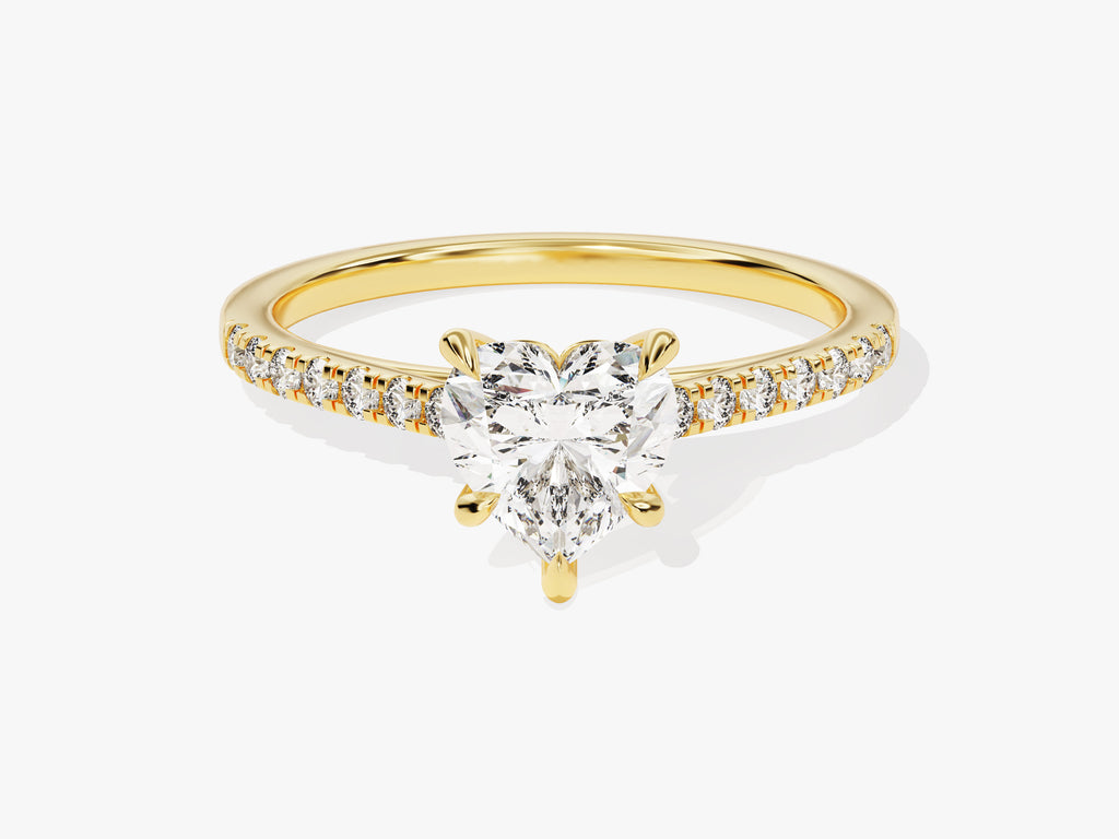 1 CT Heart Cut Pave Moissanite Engagement Ring