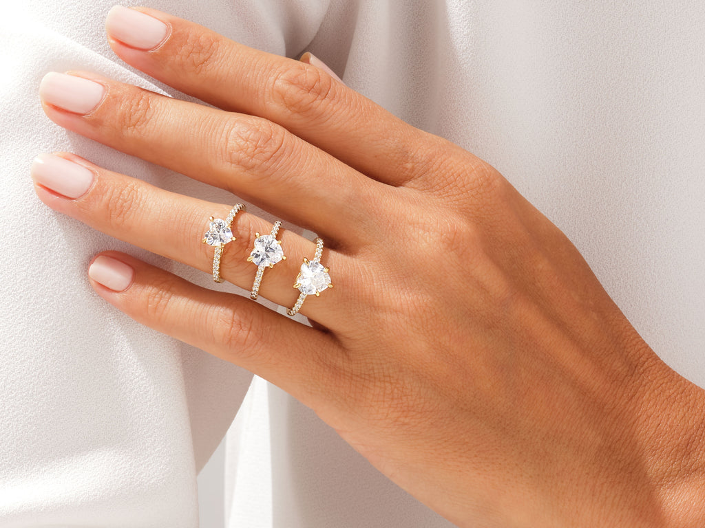 1 CT Heart Cut Pave Moissanite Engagement Ring