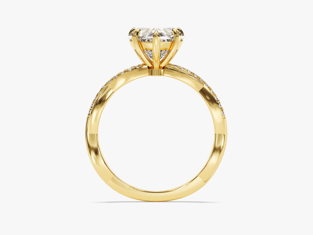 2 CT Heart Cut Twisted Pave Moissanite Engagement Ring