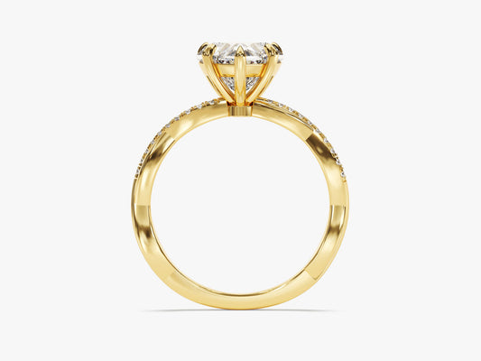 2 CT Heart Cut Twisted Pave Moissanite Engagement Ring