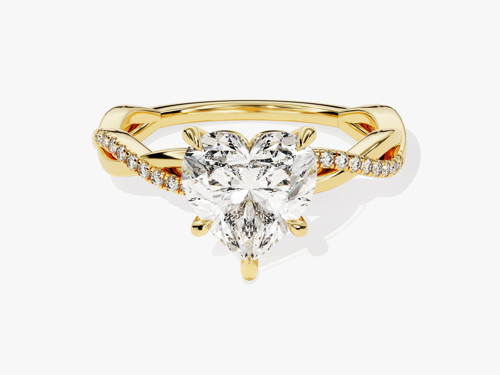 2 CT Heart Cut Twisted Pave Moissanite Engagement Ring