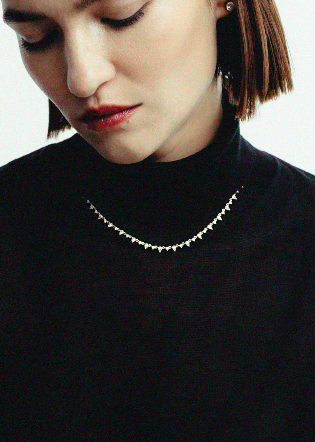 3 TCW Round Moissanite Diamond Raw Tennis Necklace