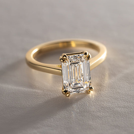 Marquise Shaped Three Stone Lab Grown Diamond Engagement Ring