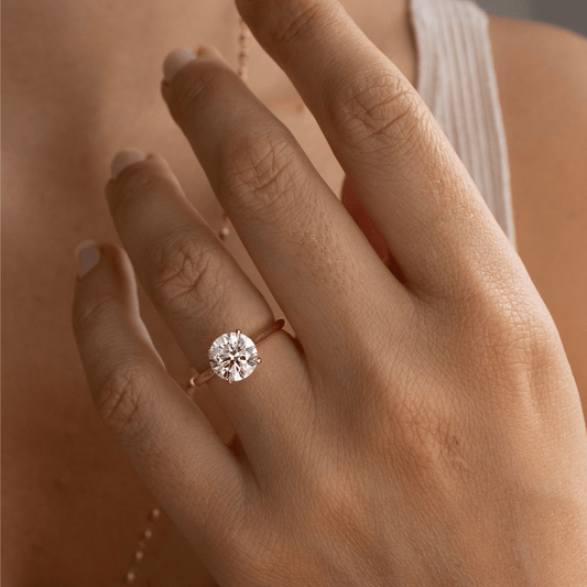 Marquise Shaped Three Stone Lab Grown Diamond Engagement Ring