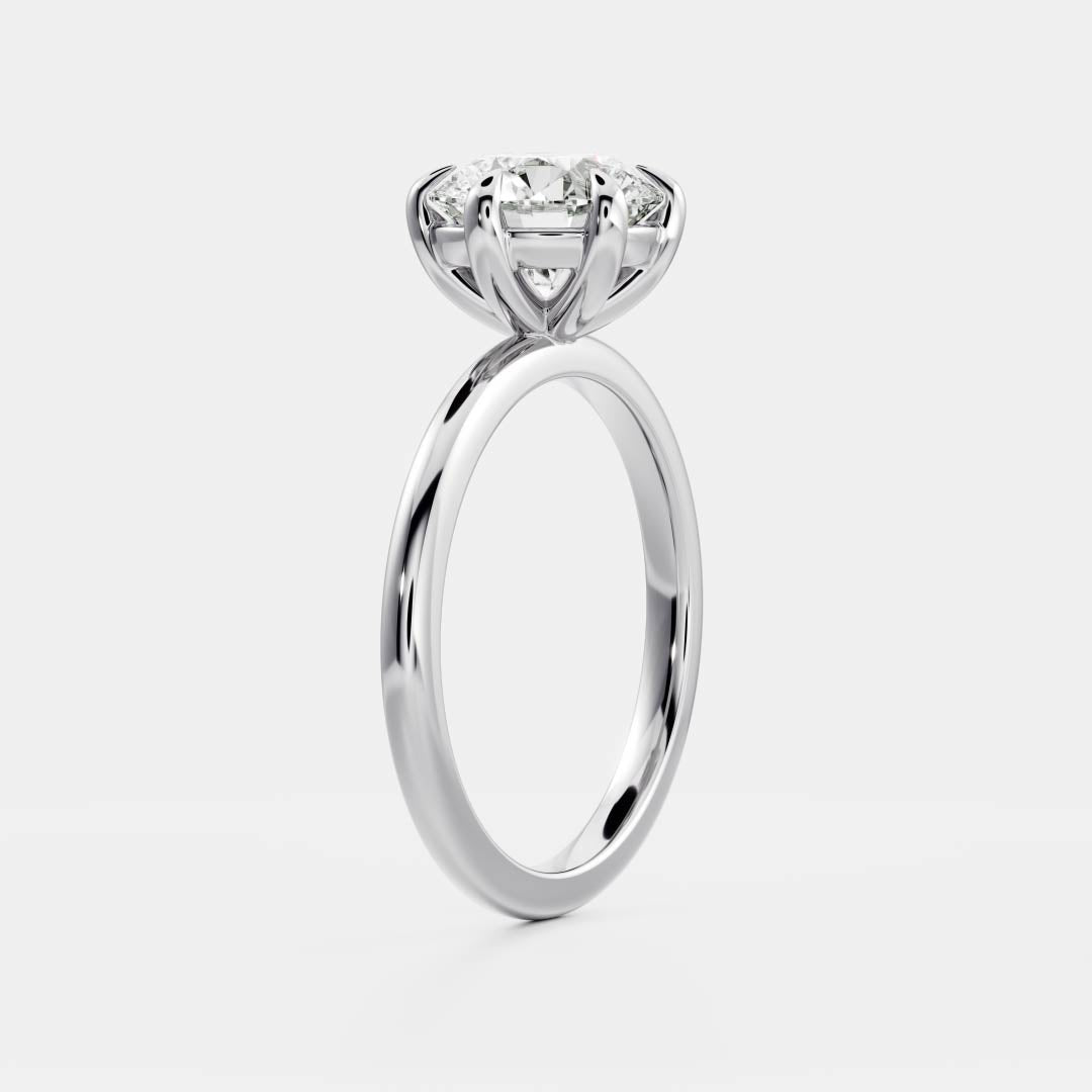 Stunning 1.0-2.0 CT Round Moissanite Engagement Ring with Solitaire Design