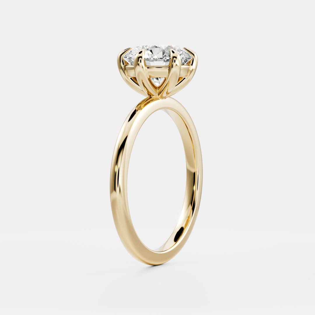 Stunning 1.0-2.0 CT Round Moissanite Engagement Ring with Solitaire Design