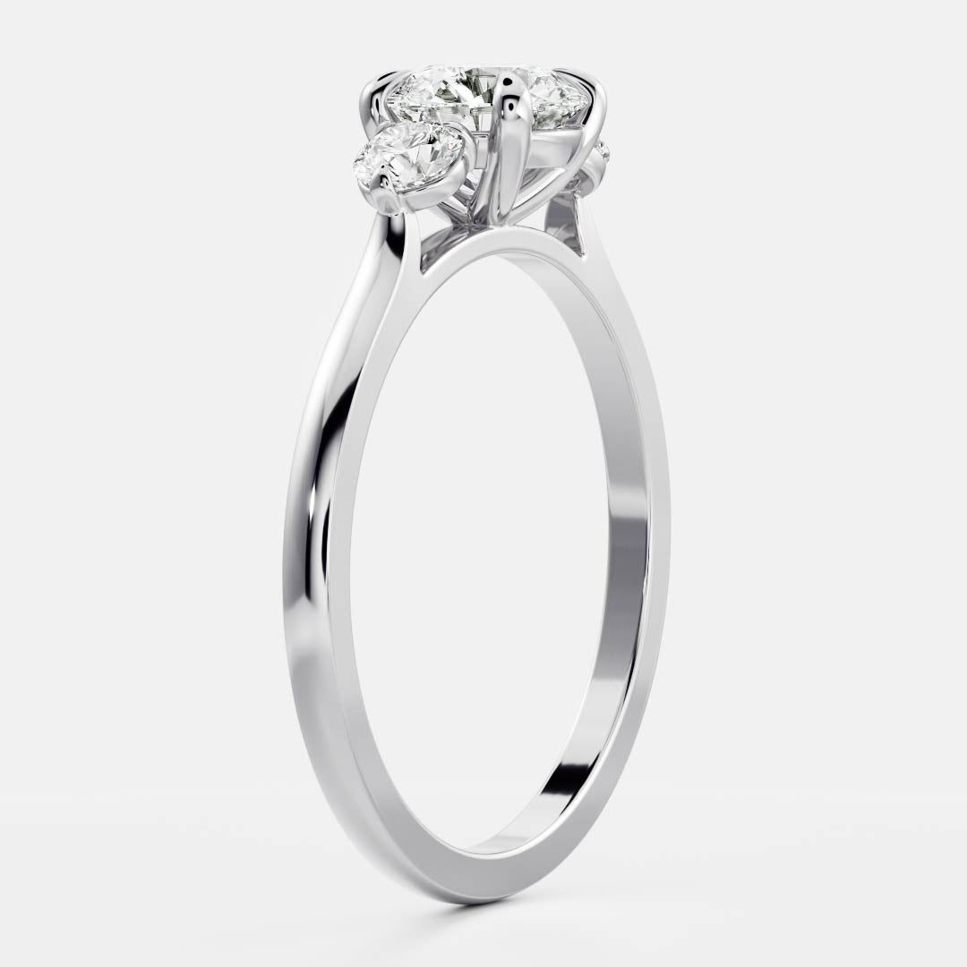 Stunning 0.5-1.5 CT Round Moissanite Engagement Ring with Three Stone Design