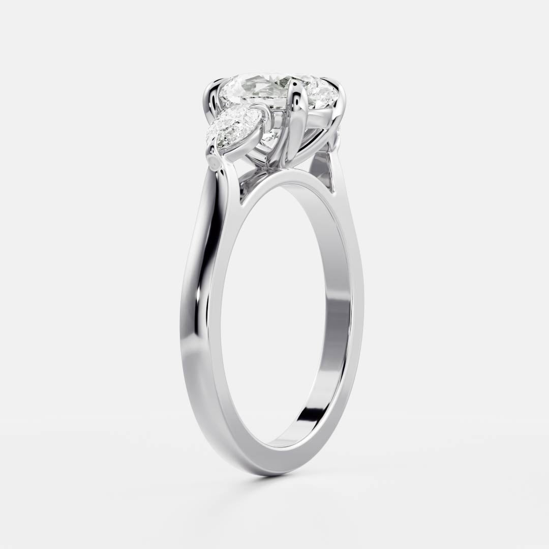 Stunning 1.5-2.5 CT Oval Moissanite Engagement Ring with Three Stone Design